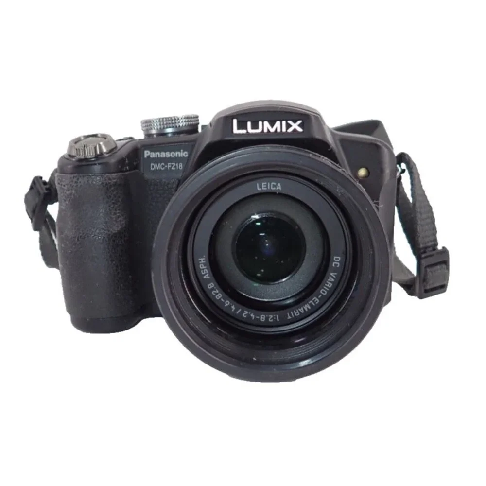 Panasonic LUMIX DMC-FZ18 8.1MP Digital Camera + Batteries Charger Hood Case Kit